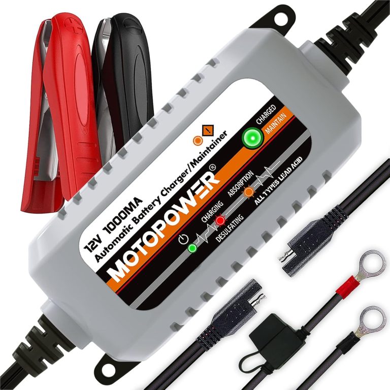 MOTOPOWER MP00205B 12V 1000mA Chargeur/Mainteneur de Batterie Entièrement Automatique